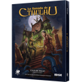 Caja de inicio La llamada de Cthulhu, edición revisada, con tres investigadores ante una mansión y tentáculos