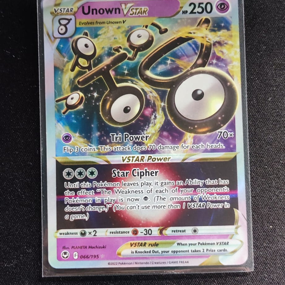 Carta Pokémon Unown VSTAR 066/195 - Tempestad Plateada (Silver Tempest) - Rara Holo VSTAR