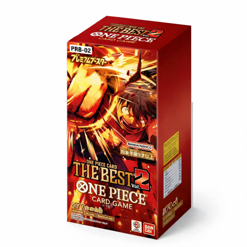 Caja de sobres One Piece Card Game PRB-02 The Best Vol 2 edición japonesa con artes alternativos y reimpresiones premium de Luffy