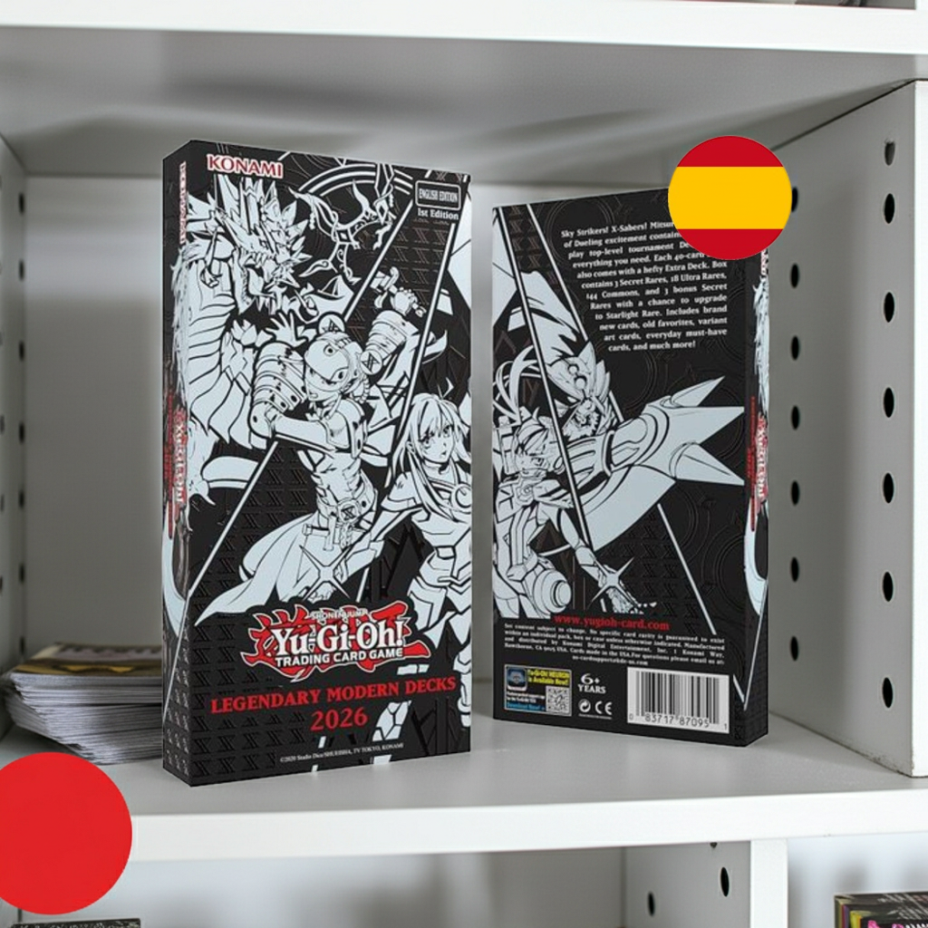 Caja Yu-Gi-Oh! Legendary Modern Decks 2026 en español 1ª Edición con barajas competitivas y cartas Starlight Rare posibles